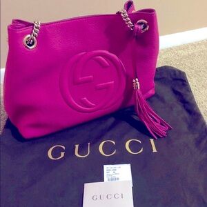 Authentic Gucci pink soho shoulder bag